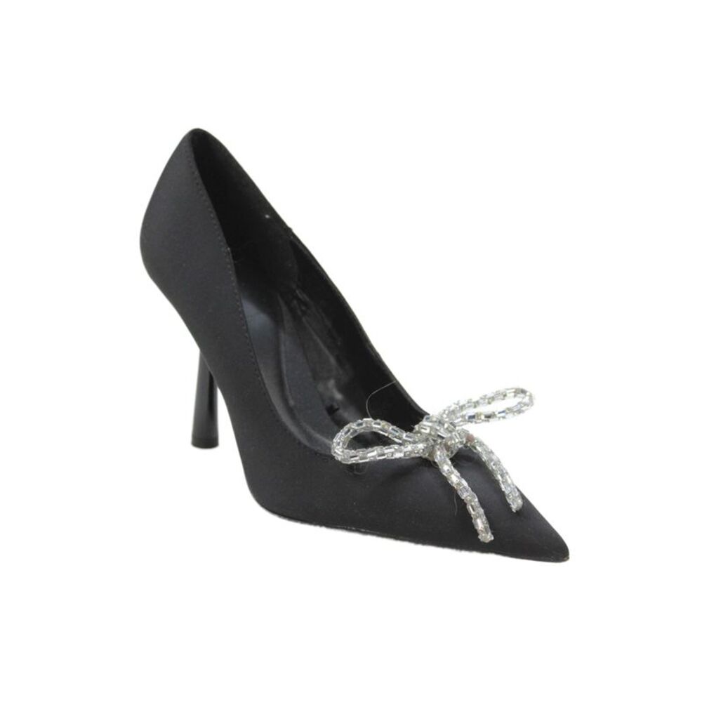 Zara Women's Pointed Toe Embellish Stiletto Shoes Black Size 39